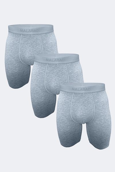 Malabadi Ανδρικό γκρι Modal Boxer - Πακέτο 3, Μακρύ Πόδι, 3m019