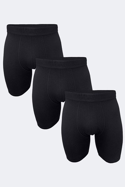 Malabadi Ανδρικό μαύρο Modal Boxer - Πακέτο 3, Μακρύ Πόδι, 3m019