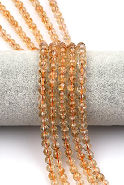 Alibaba Doğaltaş Sitrin Doğal Taş Dizi 6 mm Küre Kesim