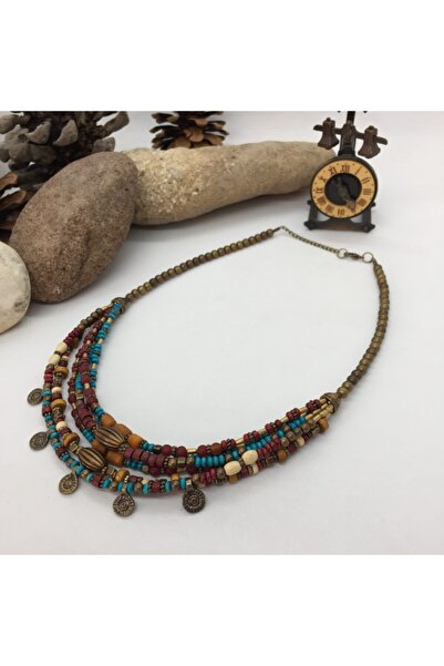 Porsuk Alternatif El Yapımı Etnik Otantik Bohem Kolye