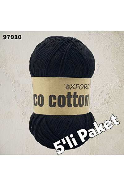 Oxford İplik 5'li Paket Eco Cotton - 100 gram 200 metre %100 Rejenere Pamuk Örgü İpi
