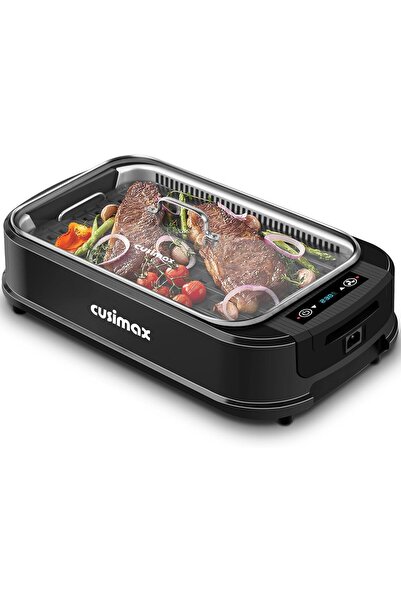 CUSIMAX Elektrikli Izgara 1500 W İç ve Dış Mekan Kullanımı için Kapaklı Elekt...