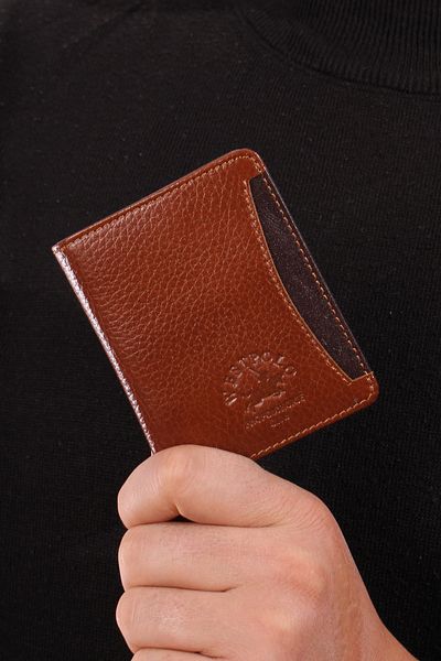 By Hakan WEST POLO 202 - Портфейл от естествена кожа, прозрачен, цвят кафяв