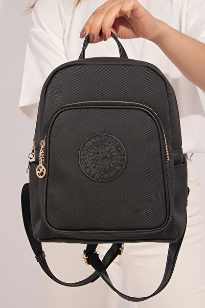 By Hakan nas bag-1078 Чорна жіноча сумка через плече з написом - модель Lacos