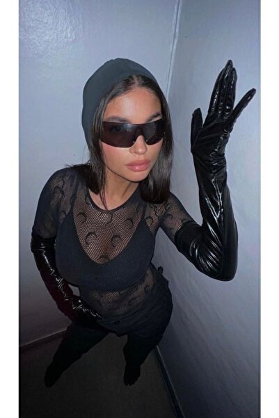 MACERATİ تصميم Y2k للجنسين - نظارة شمسية باللون الأسود الألفي