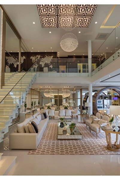 LUXURY VİLLA Luxury Aynalı Orta Sehpa 80x200cm Yükseklik 27 Cm Toplam 2 Parçadan Oluşmaktadır