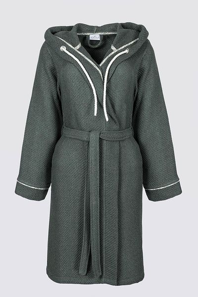 Ecocotton Γυναικείο πράσινο μπουρνούζι Naia - 100% οργανικό βαμβάκι, "Small"