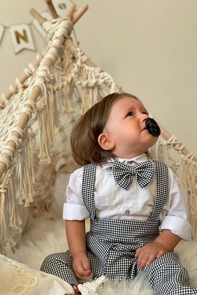 Ares Kids Fashion Gray Houndstooth Salopet - Children's and Baby's Clothing