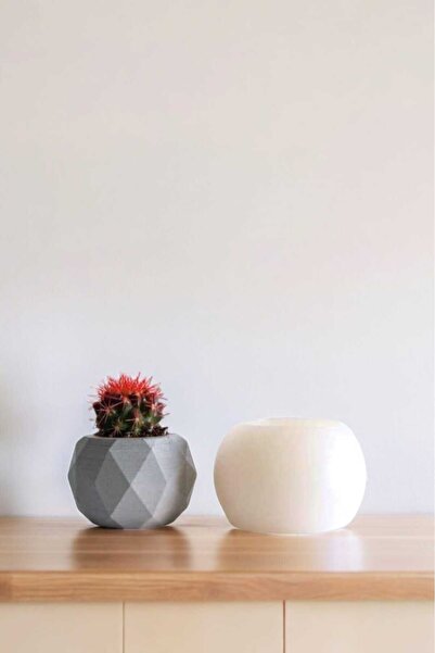 Milinza Geometrik Saksı Silikon Kalıbı, Beton Harcı, Taş Tozu , Alçı Döküm Ka...