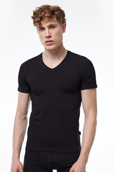 Malabadi Ανδρικό T-shirt Body 032 με κοντό μανίκι με λαιμόκοψη σε μαύρο χρώμα