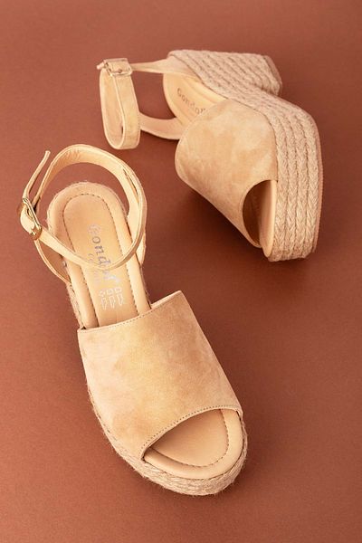 Gondol Women's Genuine Leather Wedge Heel Platform Sandals Ell.6998