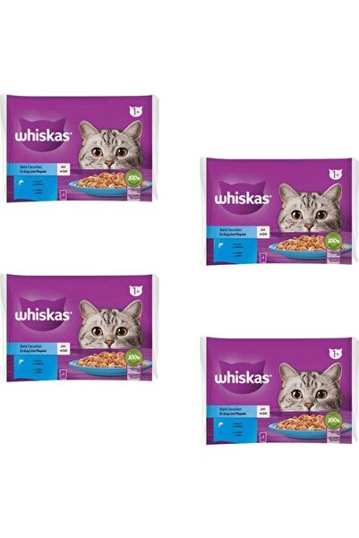 Whiskas Balık Favorileri Jöleli Kedi Yaş Maması 4x85 Gr x 4 Adet