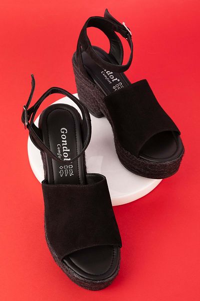 Gondol Women's Genuine Leather Wedge Heel Platform Sandals Ell.6998
