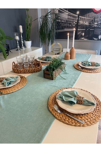 Decamor home Βελούδινη υφή Ανέμελος Πράσινος Μέντας