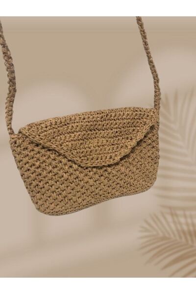 yelish shop El Örgüsü Kağıt İp Çapraz Çanta