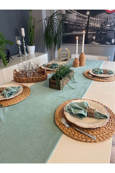 Decamor home Βελούδινη υφή Ανέμελος Πράσινος Μέντας