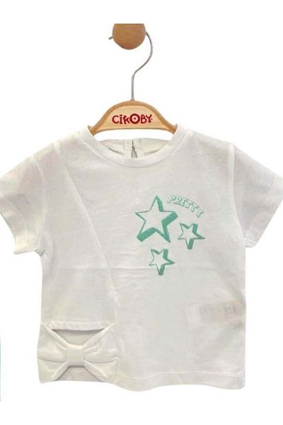 Çikoby Star Printed Baby Girl Shorts Set