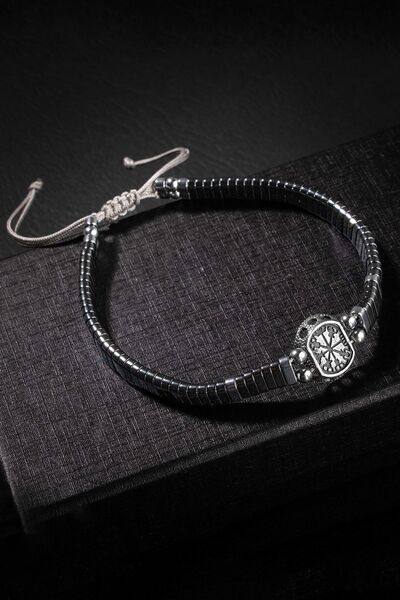 OSMANLI DOĞAL TAŞ Sertifikalı Hematit Doğal Taşlı Örgü 925 Ayar Gümüş Tasarım Bileklik