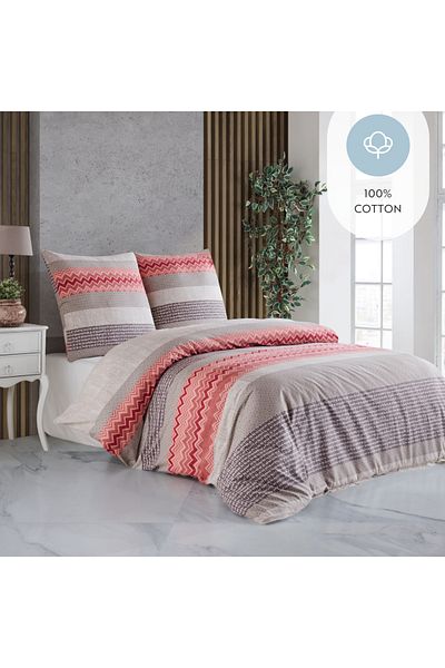 home sense Bequemer und stilvoller Bettbezug - 200x220 cm, atmungsaktives und weiches Baumwollbettwäscheset