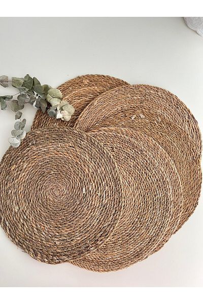 HBS Art Design 6-Piece Wicker Jute Charger Set - 35 Cm American Service