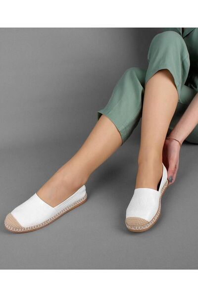 ESER Women's Summer White Ballerina Espadrille Casual Shoes
