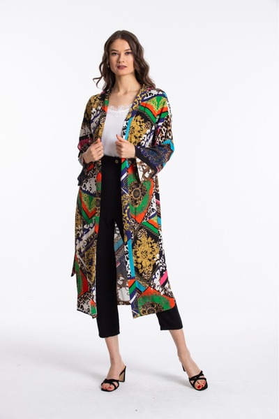 Pitti Green Black Kimono - Mixed Pattern, Women's, 60350
