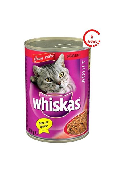 Whiskas Biftekli Konserve Kedi Maması 400 Gr x 6 Adet