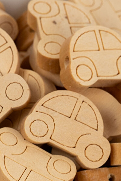 LANDOFACCESSORY 1.Kalite Ham Ahşap Obje - Ahşap Boncuk - Emzik Zinciri - Anah...