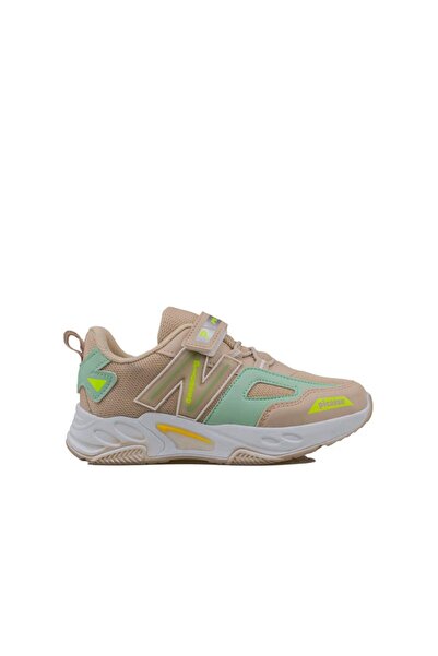 Trend Adımlar Bej Renkli Dokulu Unisex Çocuk New Force Spor Ayakkabı