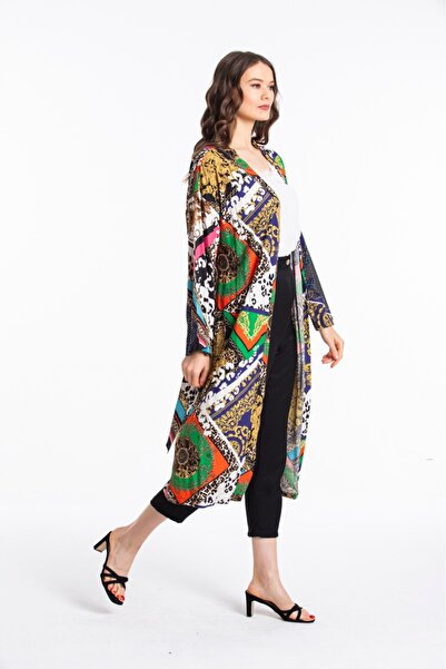 Pitti Green Black Kimono - Mixed Pattern, Women's, 60350