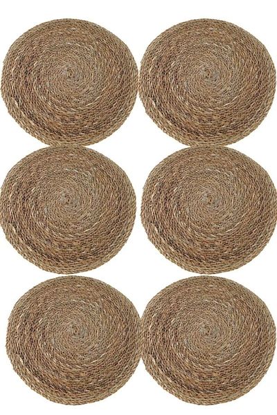 HBS Art Design 6-Piece Wicker Jute Charger Set - 35 Cm American Service