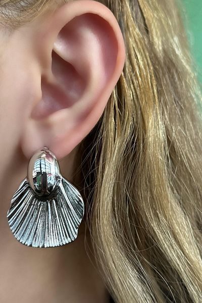 TAKIŞTIR Silver Color Metal Earrings (Pair)