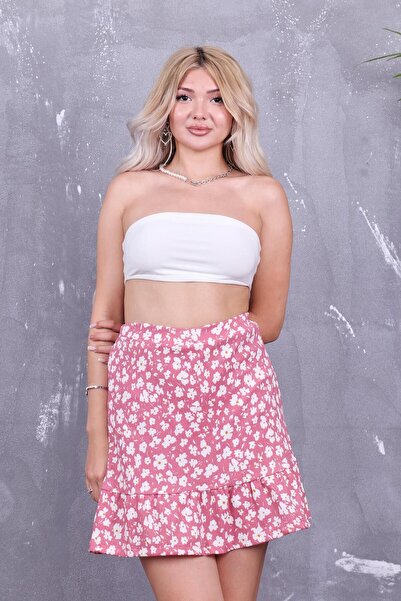 ZEYWEAR İçi Şortlu Çiçek Desen Etek