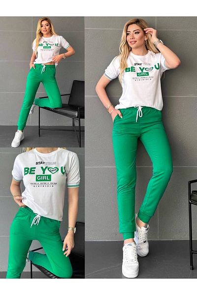 Classy Σετ μπλουζάκι και φούτερ Jogger Crew Neck - Υφασμάτινο με δύο κλωστές