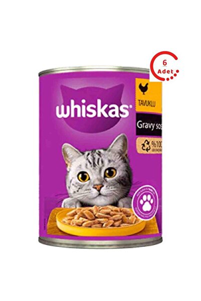 Whiskas Sos İçinde Tavuklu Yetişkin Kedi Konservesi 400 Gr x 6 Adet