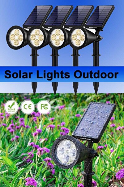 fullreyon 4 Adet, 7 Watt AMBER IŞIK Kaliteli Solar Armatür, Güneş Enerjili Çi...