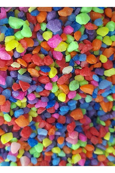 Sega Pet Akvaryum Renkli Taş Çakıl Dekoratif Taş Teraryum Saksı Taşı 250 Gram