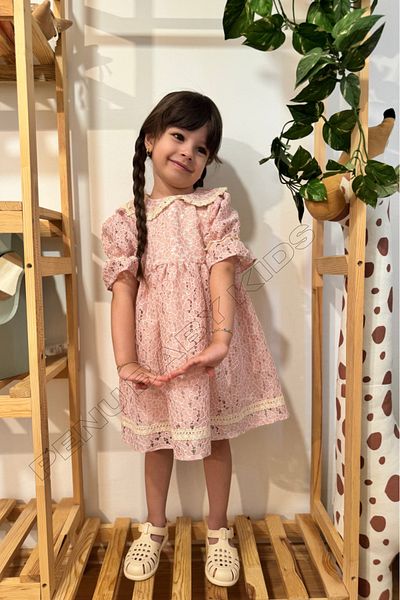 penu baby kids Angelika - Rochie de fetiță cu model de flori roz