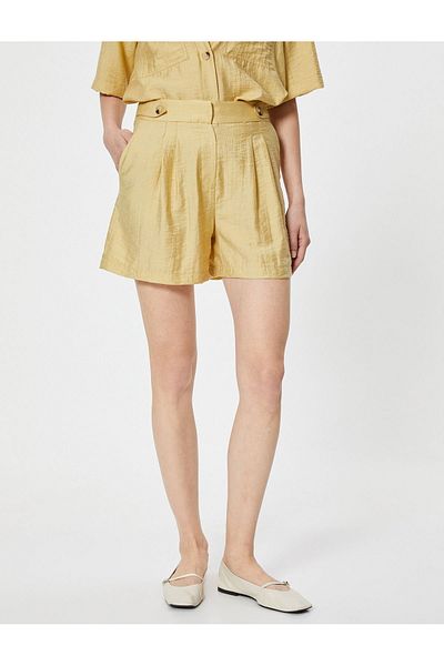 Koton Mini-Satin-Damenshorts mit hoher Taille – 4SAK40265UW