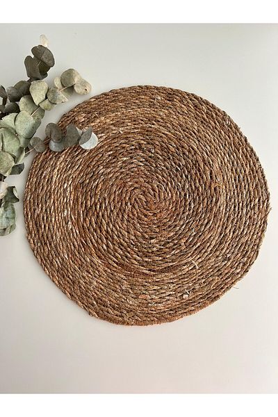 HBS Art Design 35 Cm American Service Wicker Jute Charger - 1 PC