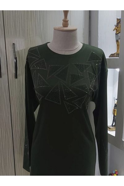 LUSSOLİFE Mother Stylish Oversize Jewelled Blouse