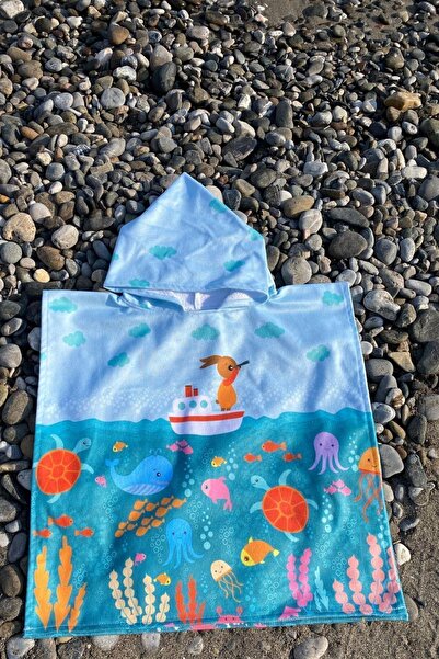 Dotamess Children's Poncho Beach Towel - Sea Towel