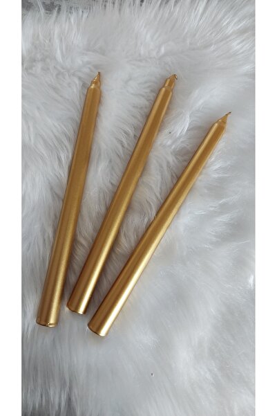 ATÖLYEM BURADA Saten gold şamdan mum