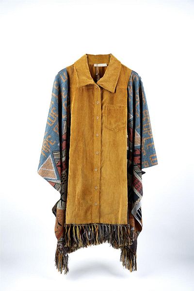 Adisia Women's Yellow Ethnic Patterned Seasonal Poncho