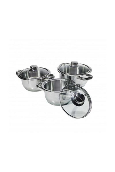 Mina Bestinox Glass Lid Hot Pot and Saucepan Set