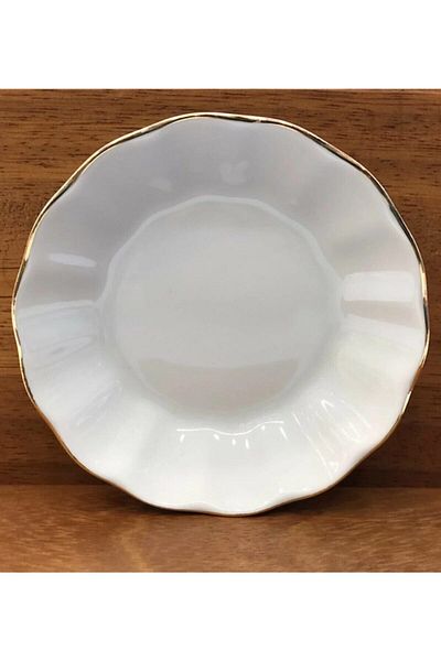 Porland Gilded Porcelain Tea Plate 12 Pieces