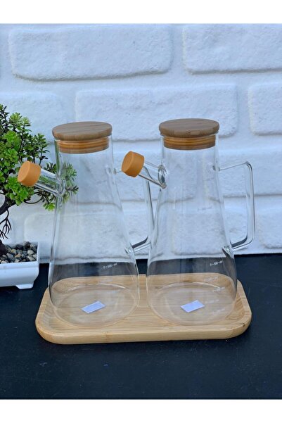 Paçi Bambulu Yağlık Set =set Içeriği (BAMBU ÖLÇÜSÜ 25X14)= Iki Adet 900ml Yağlık