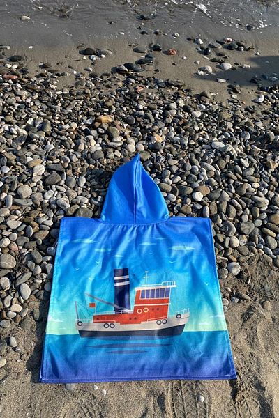 Dotamess Children's Poncho Beach Towel - Sea Towel