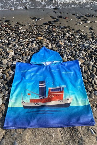 Dotamess Children's Poncho Beach Towel - Sea Towel