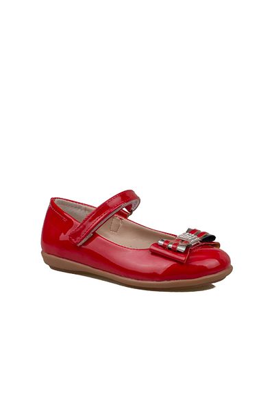 Trend Adımlar Bright Red and Bow Girls' Ballerinas
